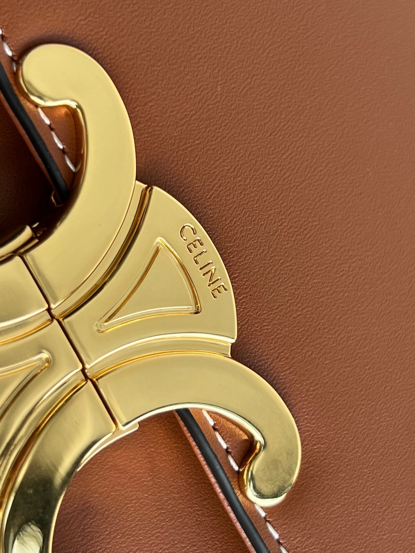 Celine BOX TRIPHOME 22 CINNAMON BROWN CALFSKIN BAG