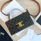 Celine BOX TRIPHOME 22 BLACK PATTERN CALFSKIN BAG