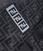 FENDI FENDI STRIKE LARGE 46 FF BLACK JACQUARD FABRIC BACKPACK