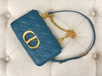 DIOR SMALL CARO BAG 20 OCEAN BLUE CALFSKIN