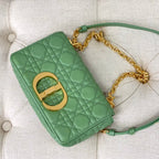 DIOR SMALL CARO BAG 20 LIGHT GREEN CALFSKIN