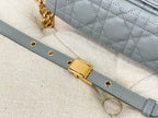 DIOR SMALL CARO BAG 20 STONE GRAY CALFSKIN