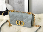 DIOR SMALL CARO BAG 20 STONE GRAY CALFSKIN