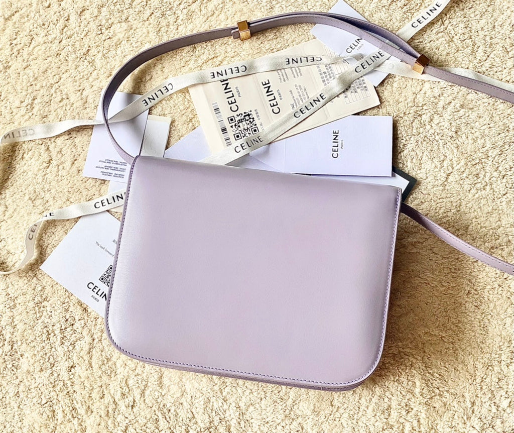Celine CELINE MEDIUM CLASSIQUE BAG 24CM LIGHT PURPLE CALFSKIN