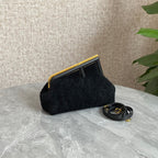 FENDI FENDI FIRST MINI 26 BAG IN BLACK WOOL WITH GOLD HARDWARE