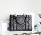 DIOR MEDIUM TOTE BOOK 26 BAG IN BLACK CALFSKIN