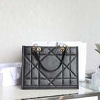 DIOR MEDIUM TOTE BOOK 26 BAG IN BLACK CALFSKIN