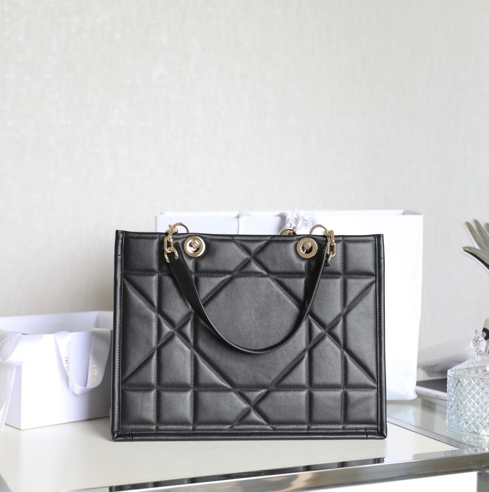 DIOR LARGE TOTE BOOK 36 BAG IN BLACK CALFSKIN