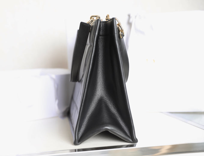 DIOR MEDIUM TOTE BOOK 26 BAG IN BLACK CALFSKIN