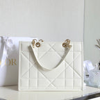 DIOR MEDIUM TOTE BOOK 26 BAG IN WHITE CALFSKIN