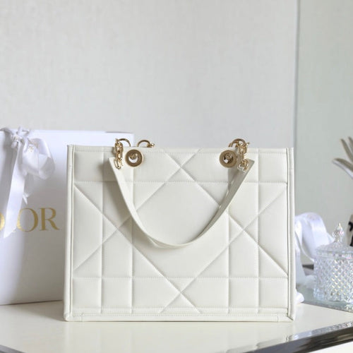 DIOR LARGE TOTE BOOK 36 BAG IN WHITE CALFSKIN