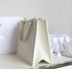 DIOR LARGE TOTE BOOK 36 BAG IN WHITE CALFSKIN