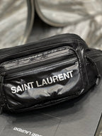 Saint Laurent CROSSBODY BAG 24 IN BLACK POLISHED NYLON