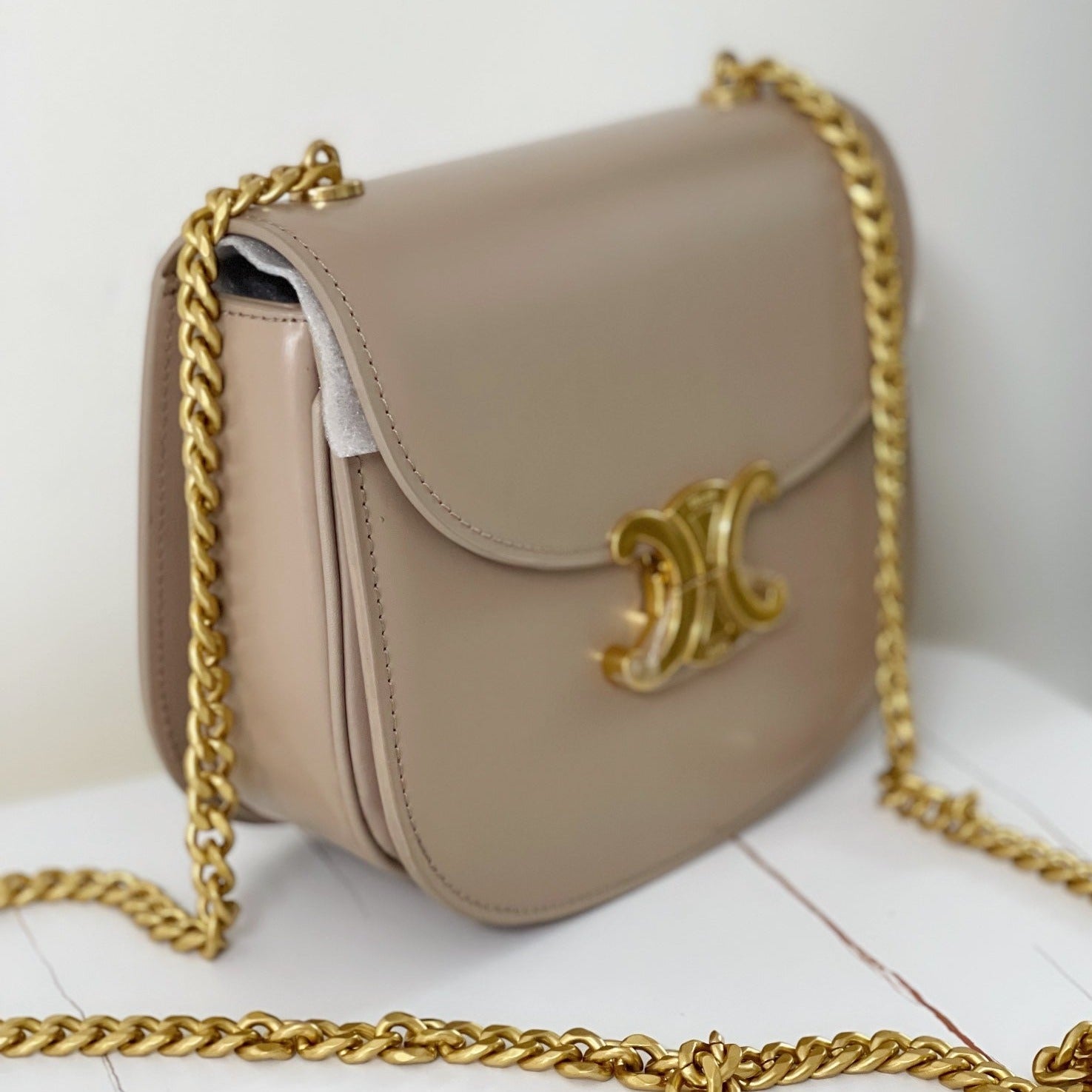 Celine TRIPHOME 19 SADDLE BAG ORCHID PURPLE CALFSKIN