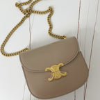 Celine TRIPHOME 19 SADDLE BAG ORCHID PURPLE CALFSKIN