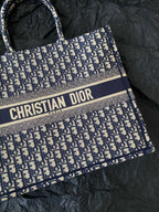 DIOR large book tote 42cm oblique embroidery calfskin