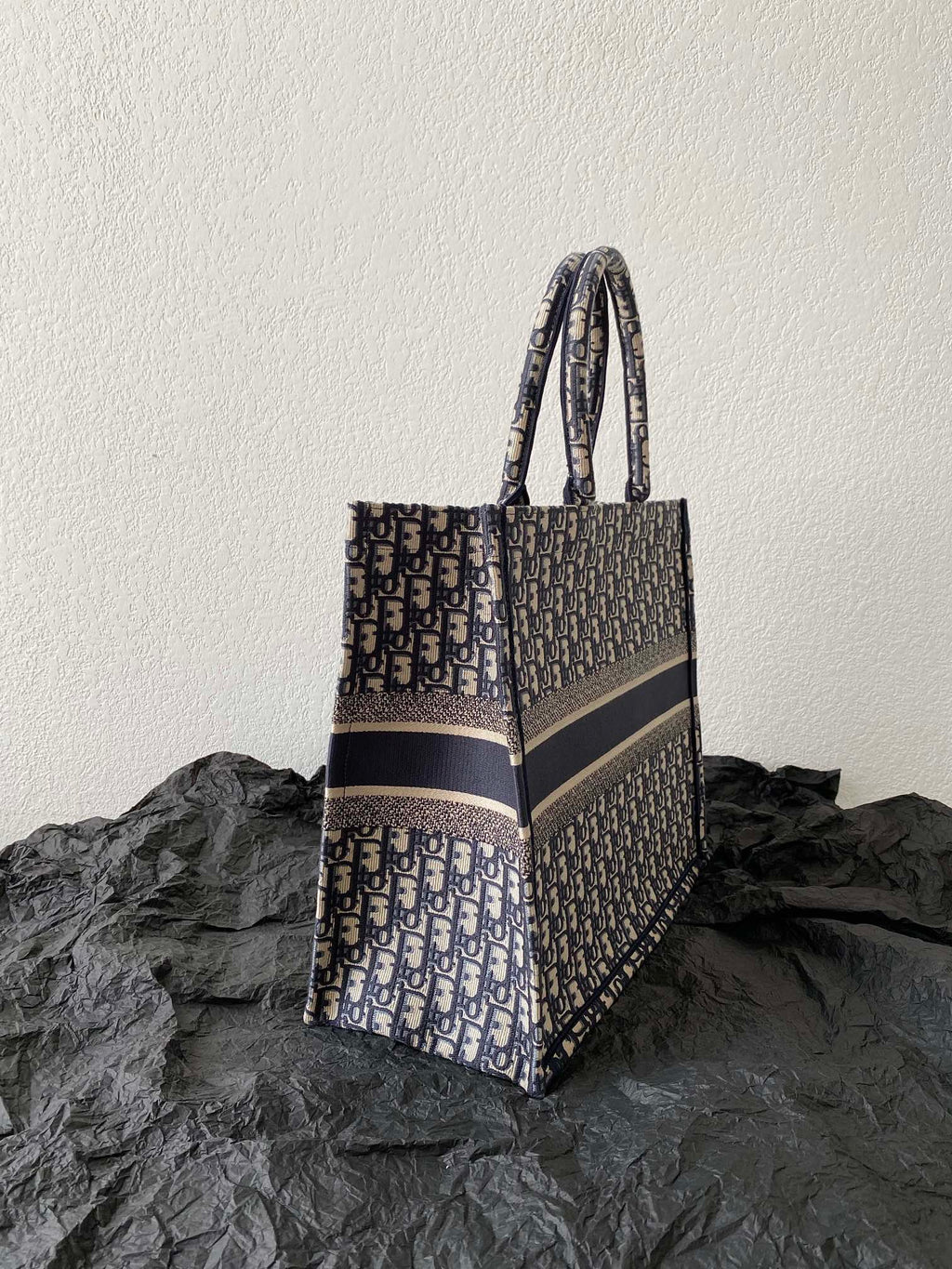 DIOR large book tote 42cm oblique embroidery calfskin