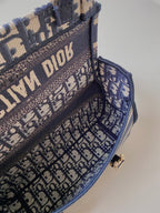 DIOR SMALL  DIORCAMP BAG 23 OBLIQUE BLUE EMBROIDERY