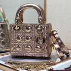 DIOR mini lady 17 light purple metalic lambkin