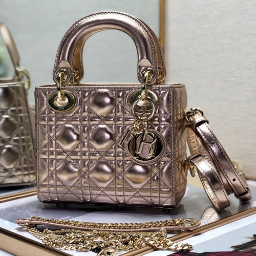 DIOR mini lady 17 light purple metalic lambkin