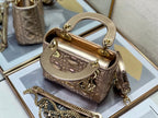 DIOR mini lady 17 light purple metalic lambkin
