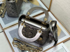 DIOR mini lady 17 dark purple metalic lambskin