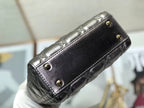 DIOR mini lady 17 dark purple metalic lambskin