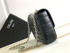 Celine MONOCHROME 24 QUILTED BLACK LAMBSKIN CHAIN SHOUDER BAG
