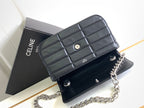 Celine MONOCHROME 24 QUILTED BLACK LAMBSKIN CHAIN SHOUDER BAG