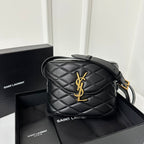 Saint Laurent SL June Box Bag In Quilted Black Lambskin Ghw