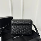 Saint Laurent SL June Box Bag In Quilted Black Lambskin Ghw