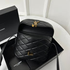 Saint Laurent SL June Box Bag In Quilted Black Lambskin Ghw