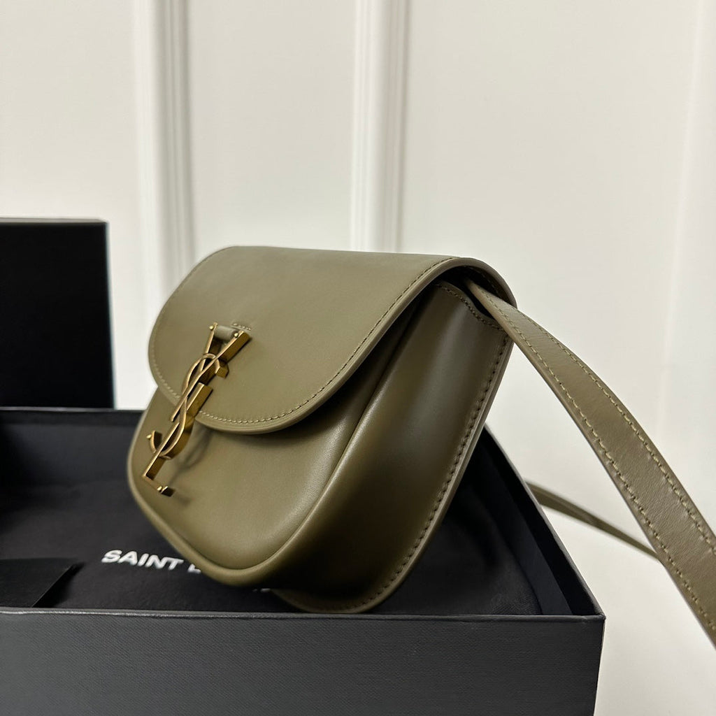 Saint Laurent SL Kaia Small Satchel in green smooth leather
