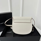 Saint Laurent SL Kaia Small Satchel in white smooth leather