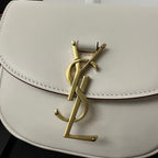 Saint Laurent SL Kaia Small Satchel in white smooth leather