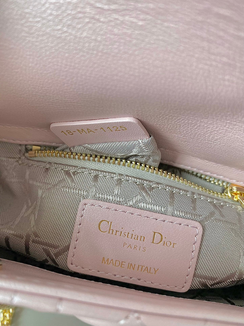 DIOR MINI LADY 17 MY ABC POWDER PINK LAMBSKIN