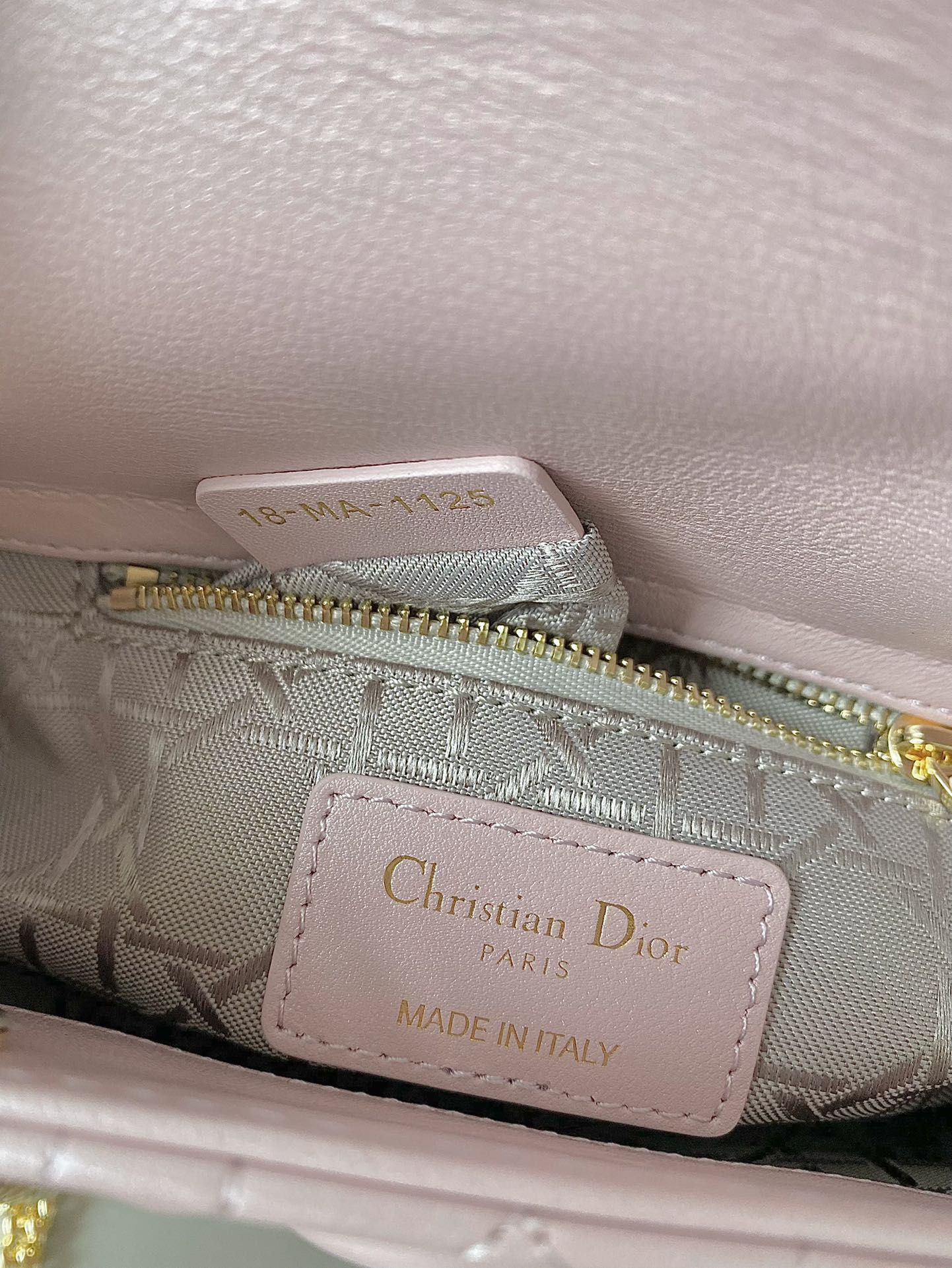 DIOR MINI LADY 17 MY ABC POWDER PINK LAMBSKIN