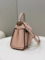 FENDI FENDI PEEKABOO MINI 23 BAG IN LIGHT PINK CALFSKIN WITH GOLD HARDWARE