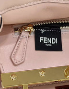FENDI FENDI PEEKABOO MINI 23 BAG IN LIGHT PINK CALFSKIN WITH GOLD HARDWARE