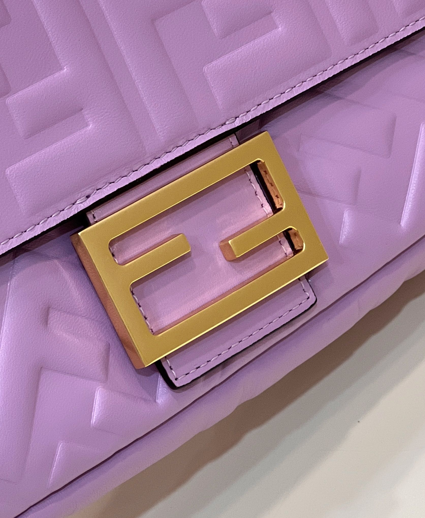 FENDI Baguette 27cm Violet Lambskin Gold Hardware