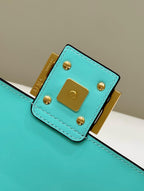 FENDI Baguette 27cm Tiffany Blue Lambskin Gold Hardware