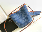 Celine BUCKET 25 PRINTED DENIM BAG NAVY BLUE