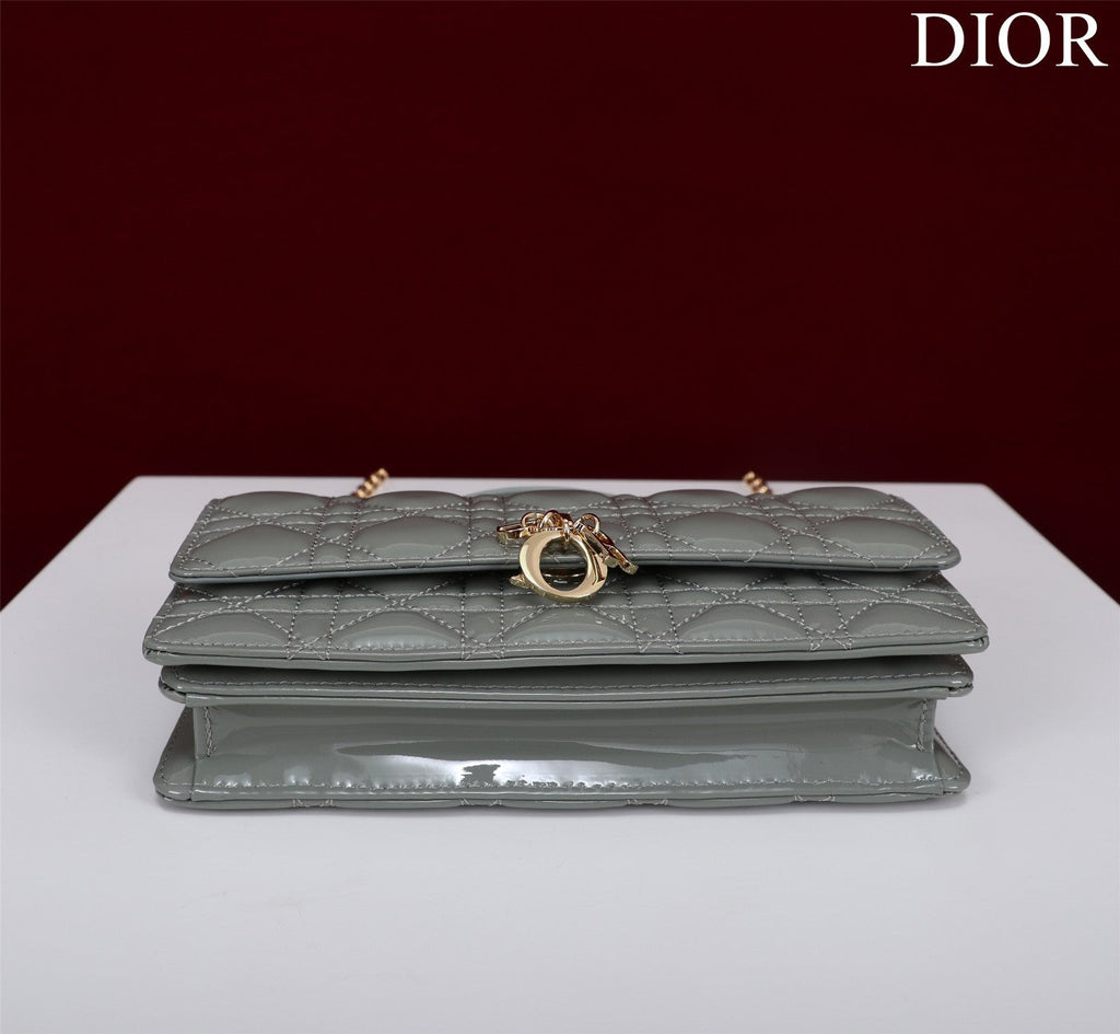 DIOR my mini 21 rock gray petent calfskin