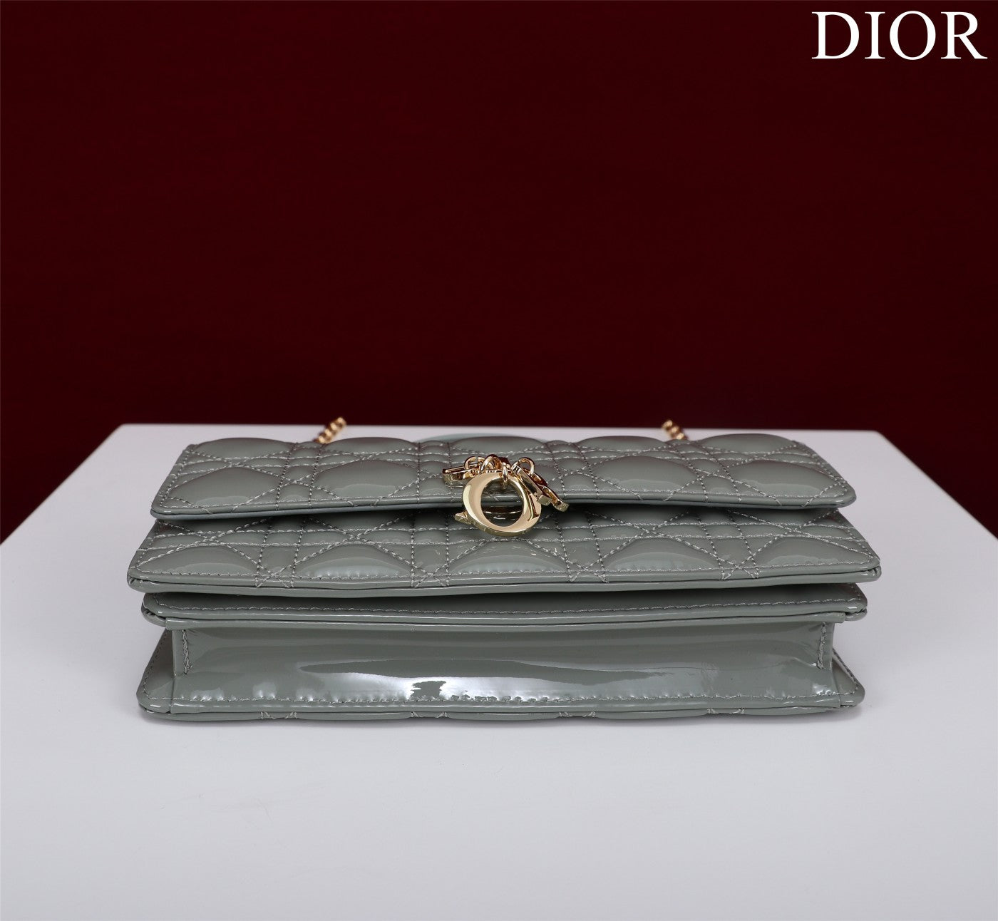 DIOR my mini 21 rock gray petent calfskin