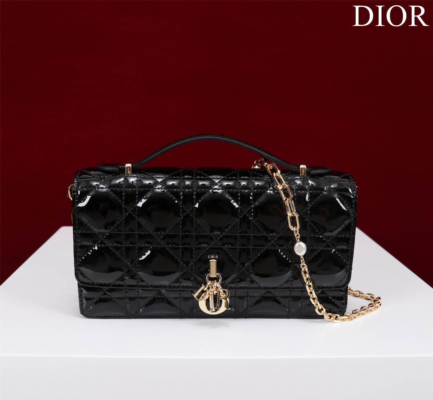 DIOR my mini 21 black patent calfskin