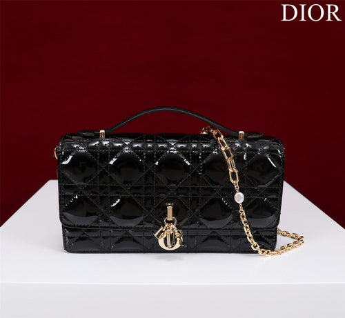 DIOR my mini 21 black patent calfskin