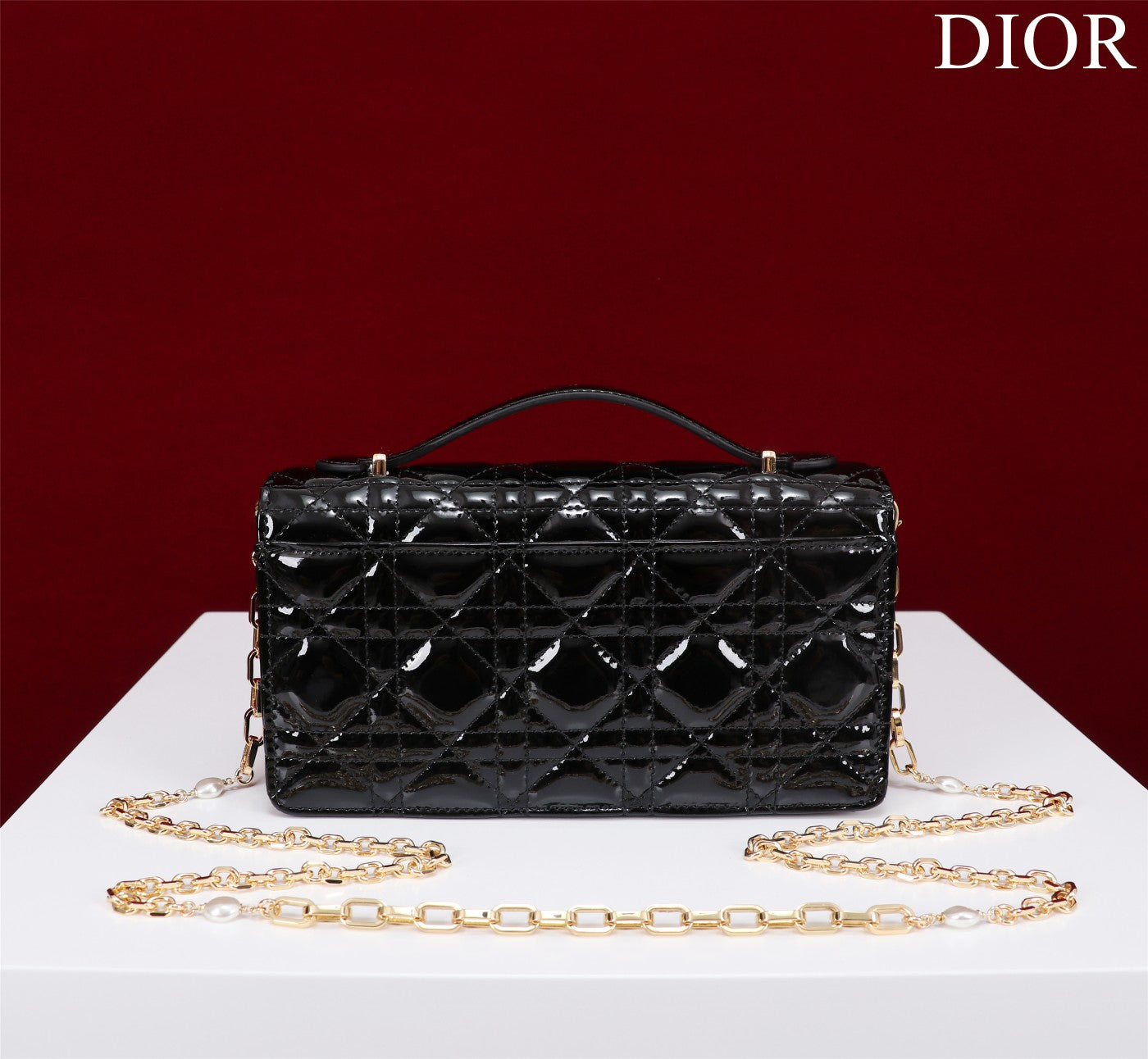 DIOR my mini 21 black patent calfskin