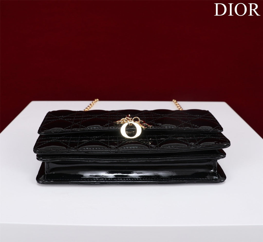DIOR my mini 21 black patent calfskin