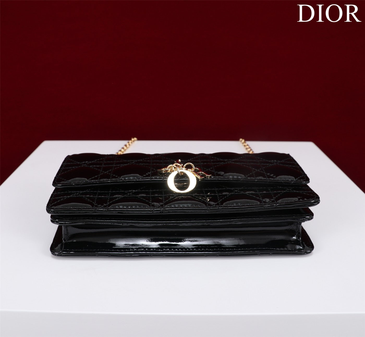 DIOR my mini 21 black patent calfskin