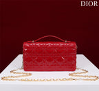 DIOR my mini 21 red patent calfskin